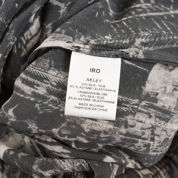 IRO Akley Silk Faux Wrap Snake Print Argent Black White Mini Dress Sz 40 / US S - Picture 8 of 10